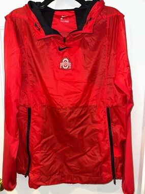 Nike Ohio State Buckeyes Pullover Windbreaker with Hood - Red